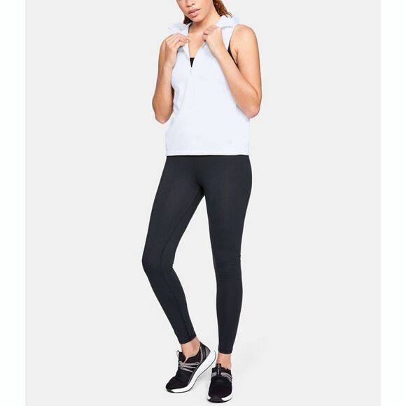 New! UNDER ARMOUR Women's Half Zip Hooded Fleece Active Vest Moisture Wick White - Picture 5 of 7